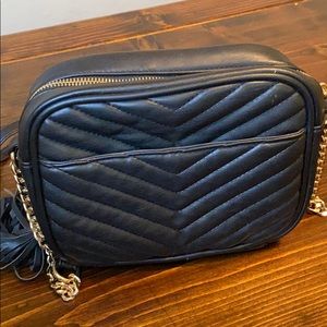 Black Cheveron Quilted Crossbody